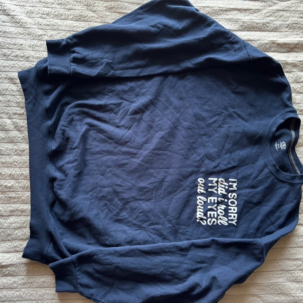 Funny Navy Blue Graphic Sweatshirt